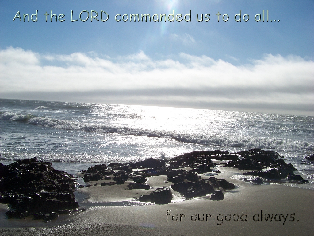 And the LORD commanded us to do all...for our good always (Deuteronomy 6:24)